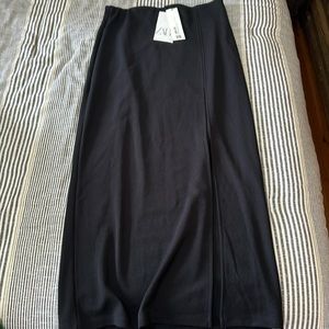 Zara split thigh skirt black (Brand New)